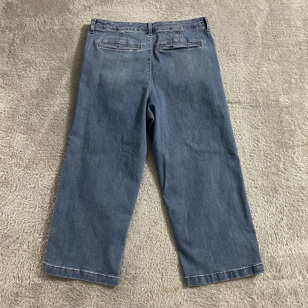 Ella Moss Jeans Womens Size 14 Crop Wide Leg Medium Wash Blue Denim Stretch - Picture 8 of 8
